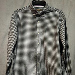 Ben Sherman button up dress shirt gingham retro hidden details